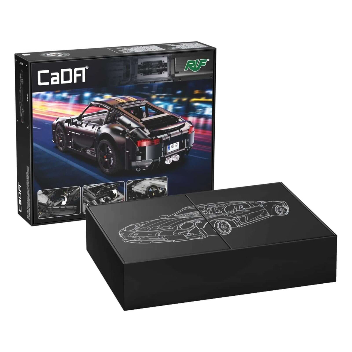 CaDA® C63006W RUF GT 911 Carrera 1:10 schwarz - MaxiBricks GmbHC63006W