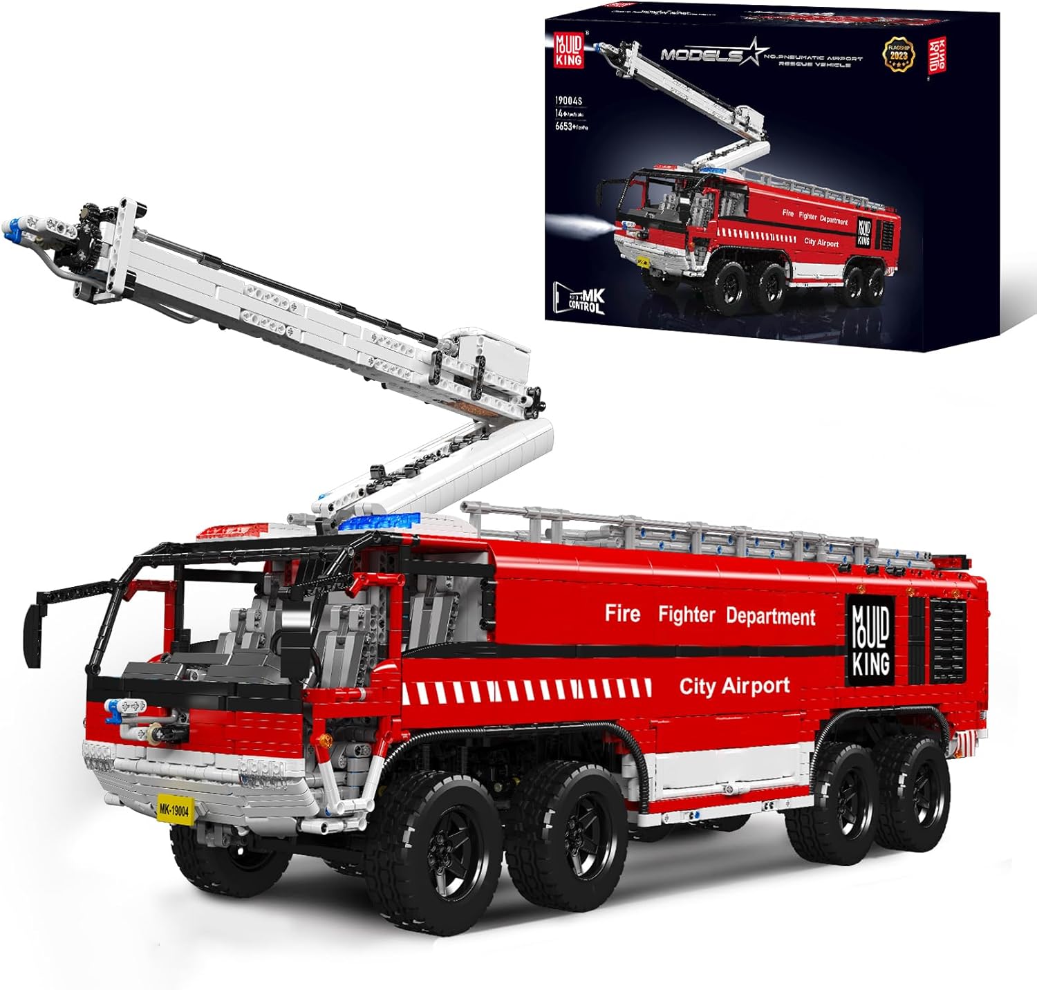 Mould King 19004 RC Technik Flughafen Feuerwehr Airport Rescue Truck MaxiBricks