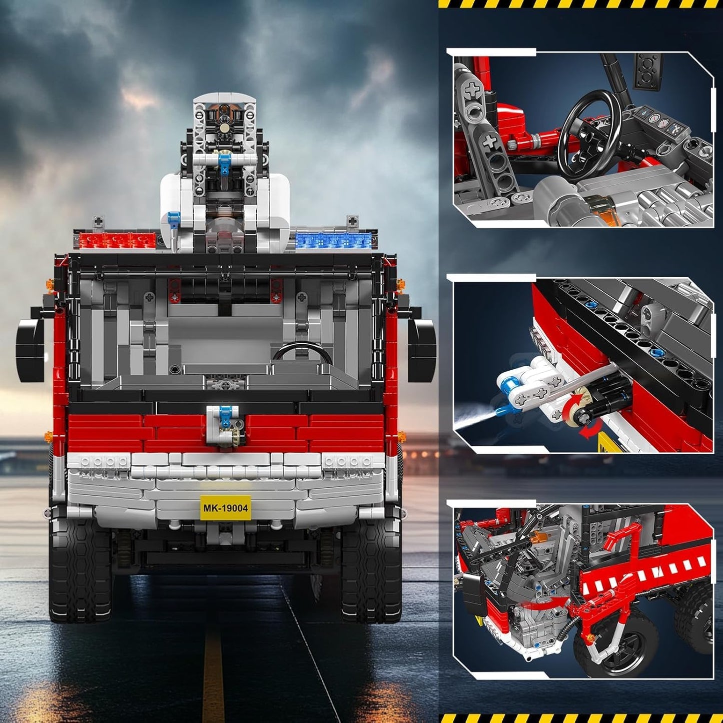 Mould King 19004 RC Technik Flughafen Feuerwehr Airport Rescue Truck MaxiBricks