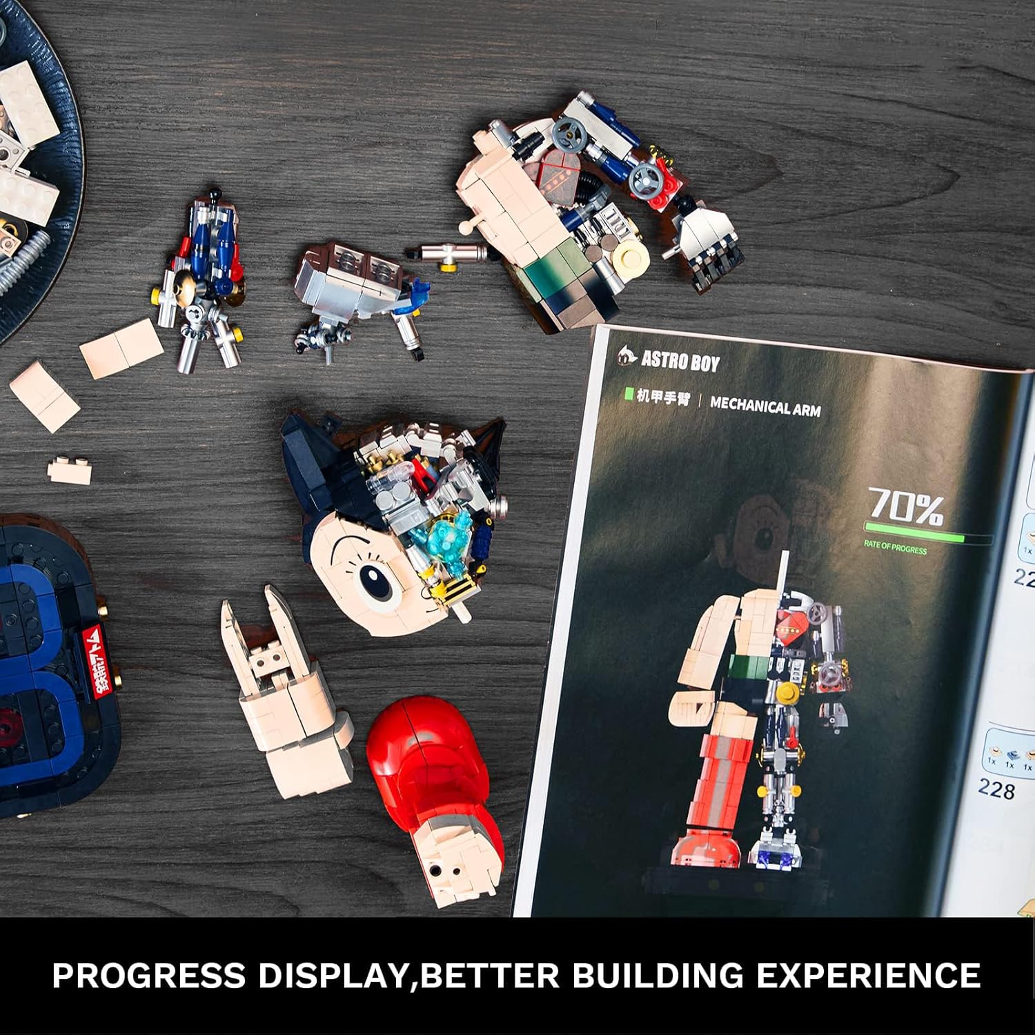 Pantasy 86203HY Astro Boy Displayfigur 1258 Klemmbausteine Clear Version MaxiBricks