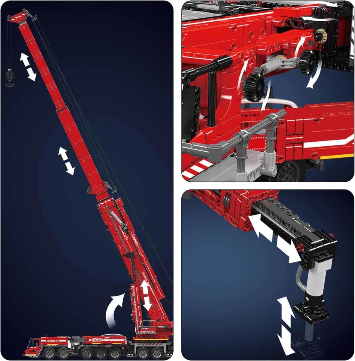 Mould King 17008 RC Technik Kranwagen Mobilkran LTM 11200 Klemmbausteine - MaxiBricks GmbHMK-17008