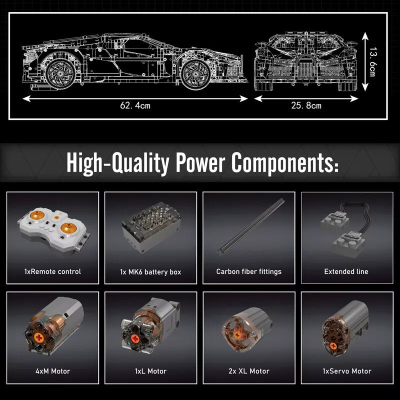 Mould King 13163 RC Bugatti La Voiture Sportwagen Mein Shop