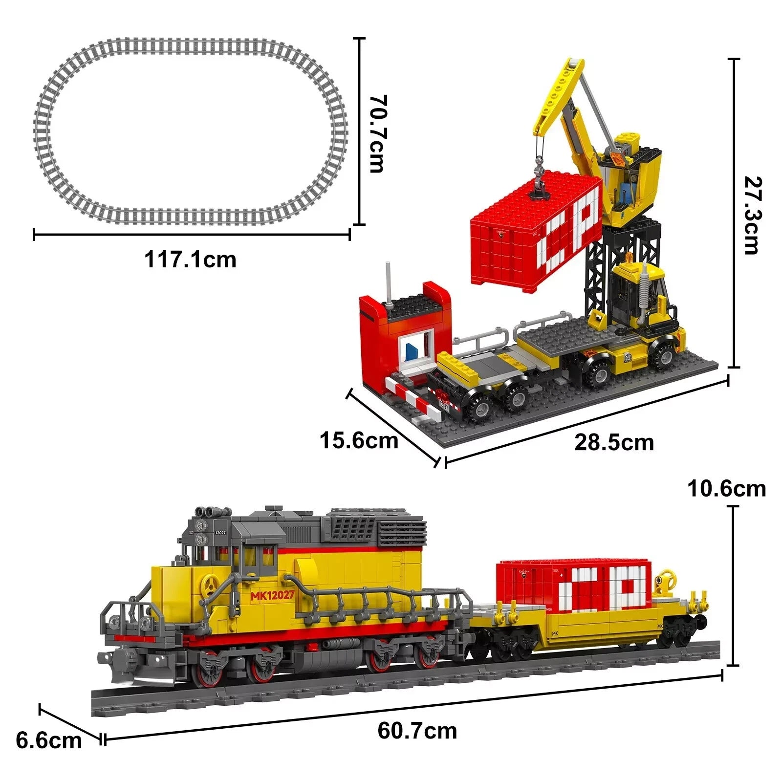 Mould King 12027 Motorisierte Diesel Lokomotive Zug MaxiBricks