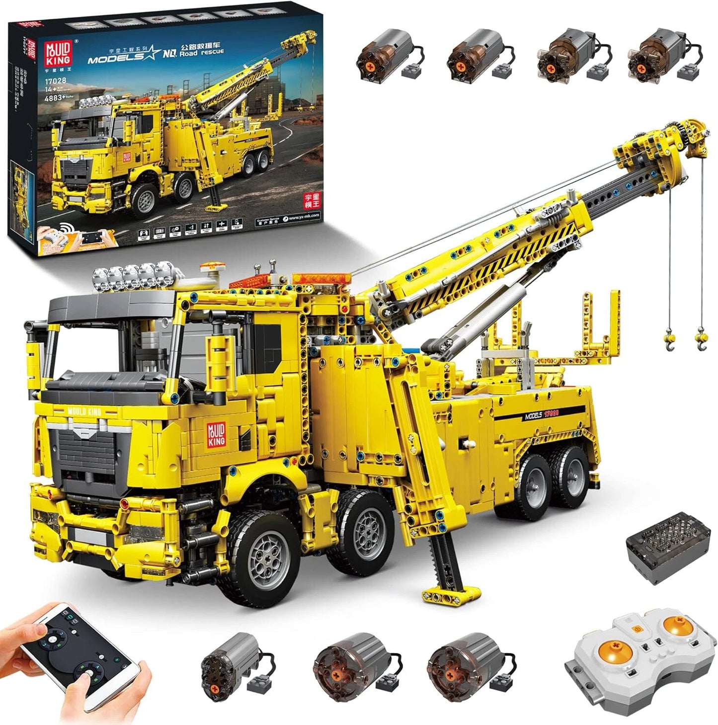 Mould King 17028 RC Technik Abschlepper Rescue Truck MaxiBricks