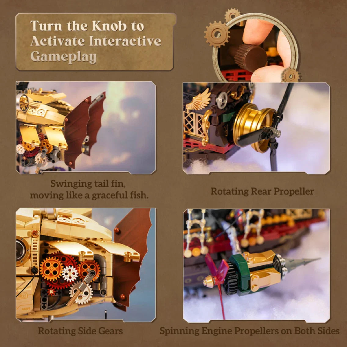 Pantasy 85021 Steampunk Luftschiff Airship 1949 Klemmbausteine MaxiBricks