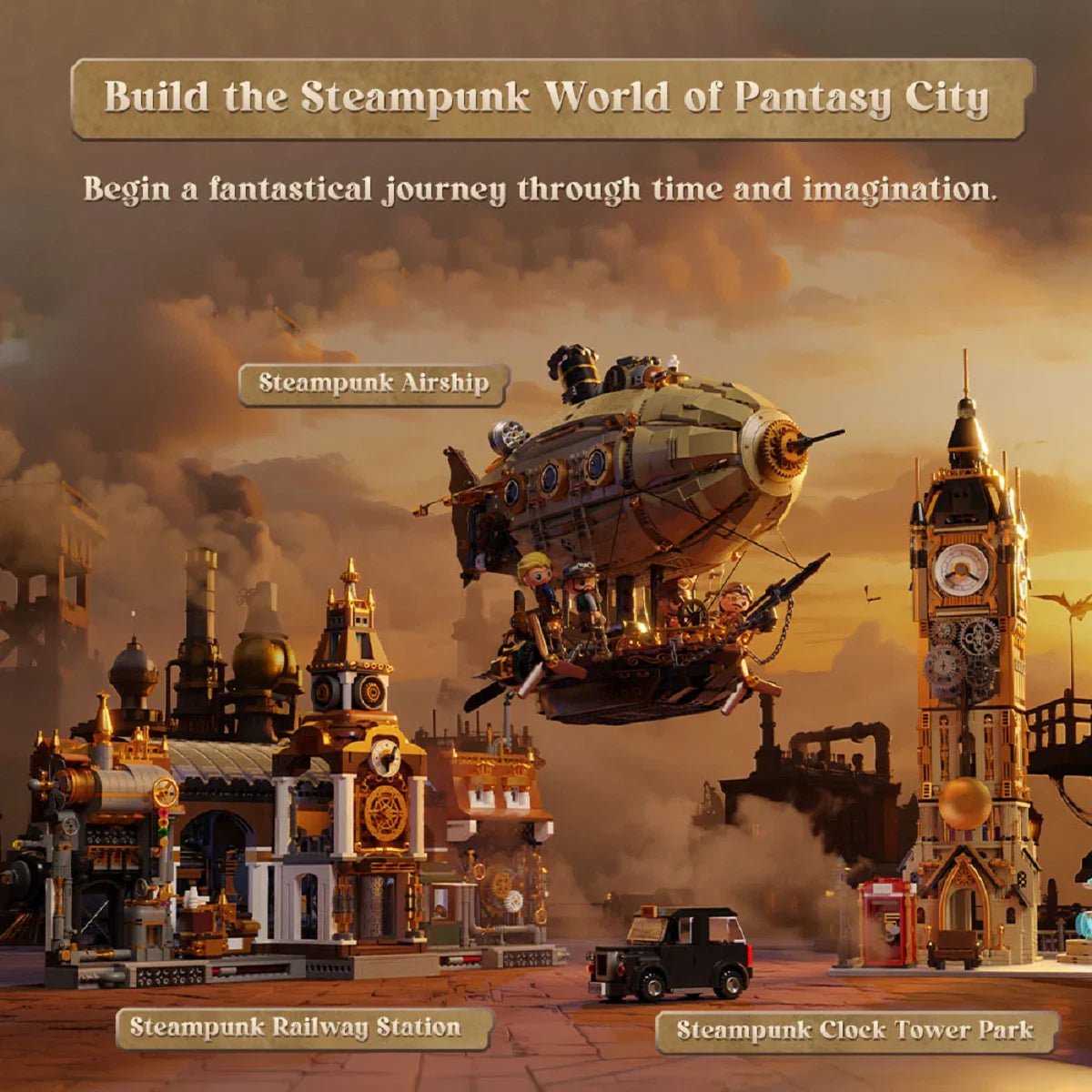 Pantasy 85021 Steampunk Luftschiff Airship 1949 Klemmbausteine - MaxiBricks GmbH85021