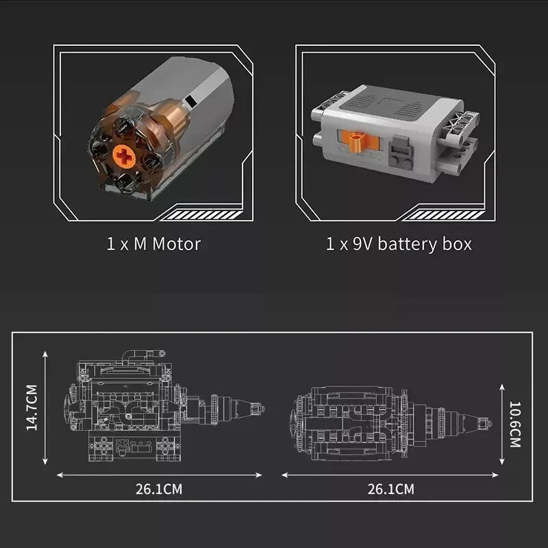 Mould King 10205 W12 Motor Dual W12 - MaxiBricks GmbHMK-10205