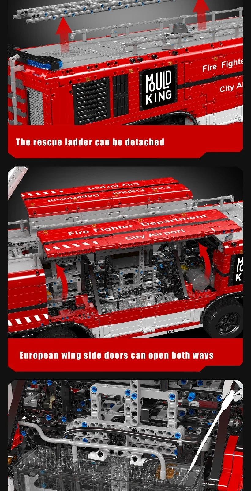 Mould King 19004 RC Technik Flughafen Feuerwehr Airport Rescue Truck MaxiBricks