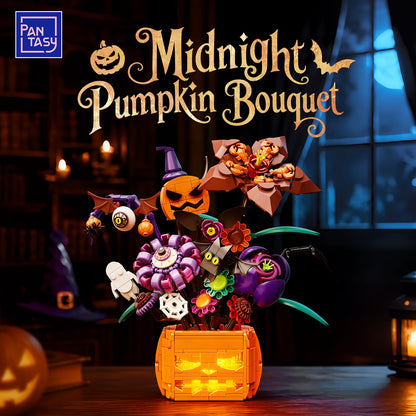 Pantasy 85067 Halloween Kürbis Blumenstrauß mit Licht