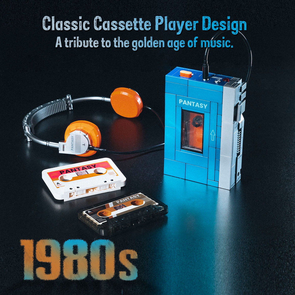 Pantasy 85039 Retro Kassettenplayer mit Kopfhörern