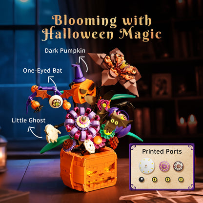 Pantasy 85067 Halloween Kürbis Blumenstrauß mit Licht