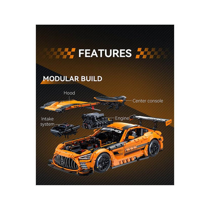CaDA® C64008W Mercedes - AMG GT3 1:8 orange Klemmbausteine - MaxiBricks GmbHCADA-C64008W
