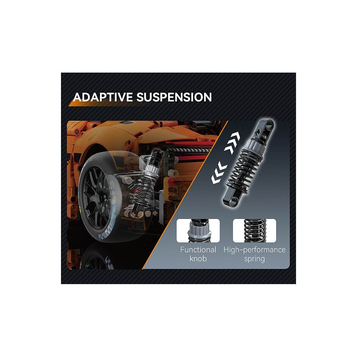 CaDA® C64008W Mercedes - AMG GT3 1:8 orange Klemmbausteine - MaxiBricks GmbHCADA-C64008W