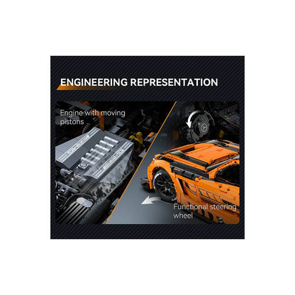 CaDA® C64008W Mercedes - AMG GT3 1:8 orange Klemmbausteine - MaxiBricks GmbHCADA-C64008W