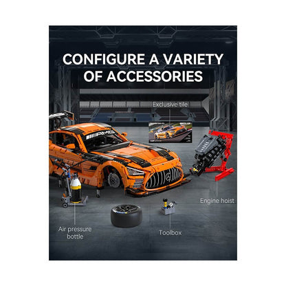 CaDA® C64008W Mercedes - AMG GT3 1:8 orange Klemmbausteine - MaxiBricks GmbHCADA-C64008W