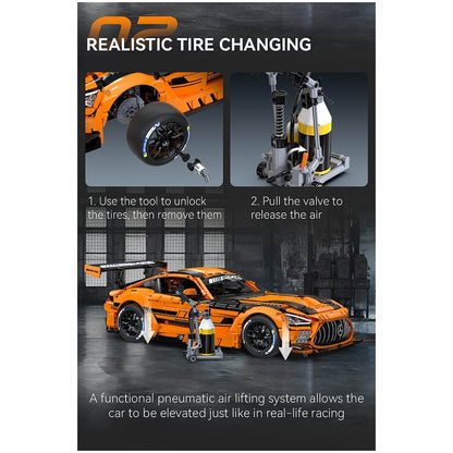 CaDA® C64008W Mercedes - AMG GT3 1:8 orange Klemmbausteine - MaxiBricks GmbHCADA-C64008W