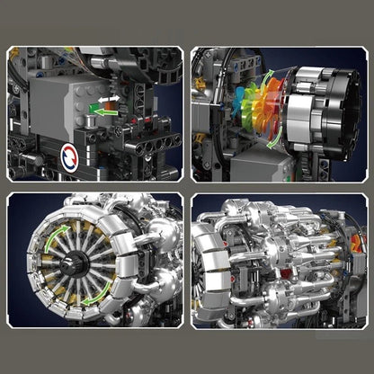Mould King 10216 Technik Flugzeug Jet - Triebwerk motorisiert - MaxiBricks GmbHMK-10216