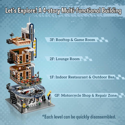 Pantasy 85024 Retro Motorrad-Diner Bar 2994 Teile Modular Building MaxiBricks