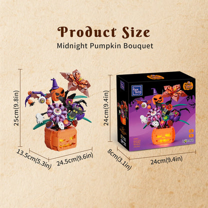 Pantasy 85067 Halloween Kürbis Blumenstrauß mit Licht