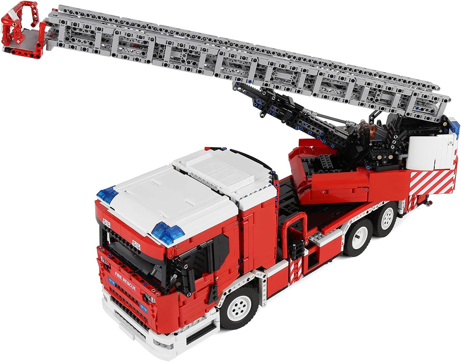 Mould King 17022 RC Technik Feuerwehr Drehleiter Löschfahrzeug Truck MaxiBricks
