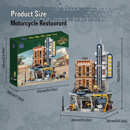 Pantasy 85024 Retro Motorrad-Diner Bar 2994 Teile Modular Building MaxiBricks