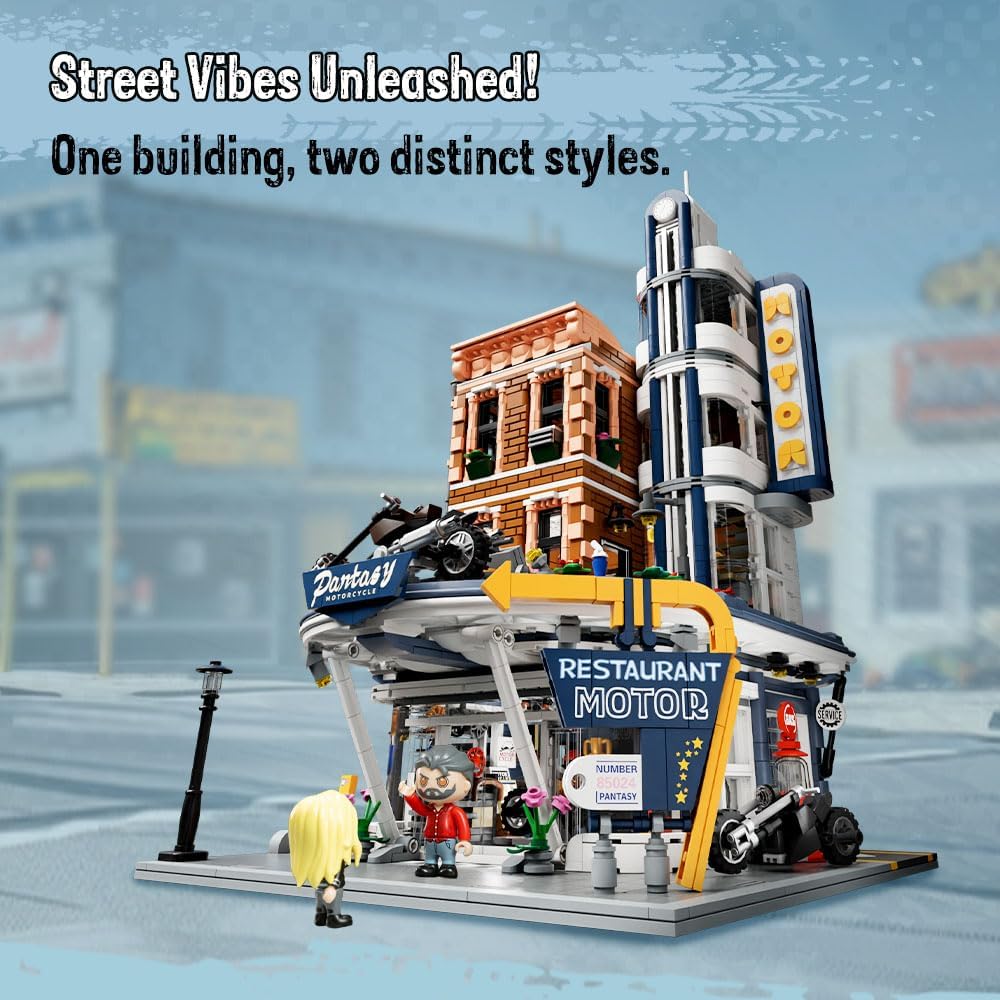 Pantasy 85024 Retro Motorrad-Diner Bar 2994 Teile Modular Building MaxiBricks