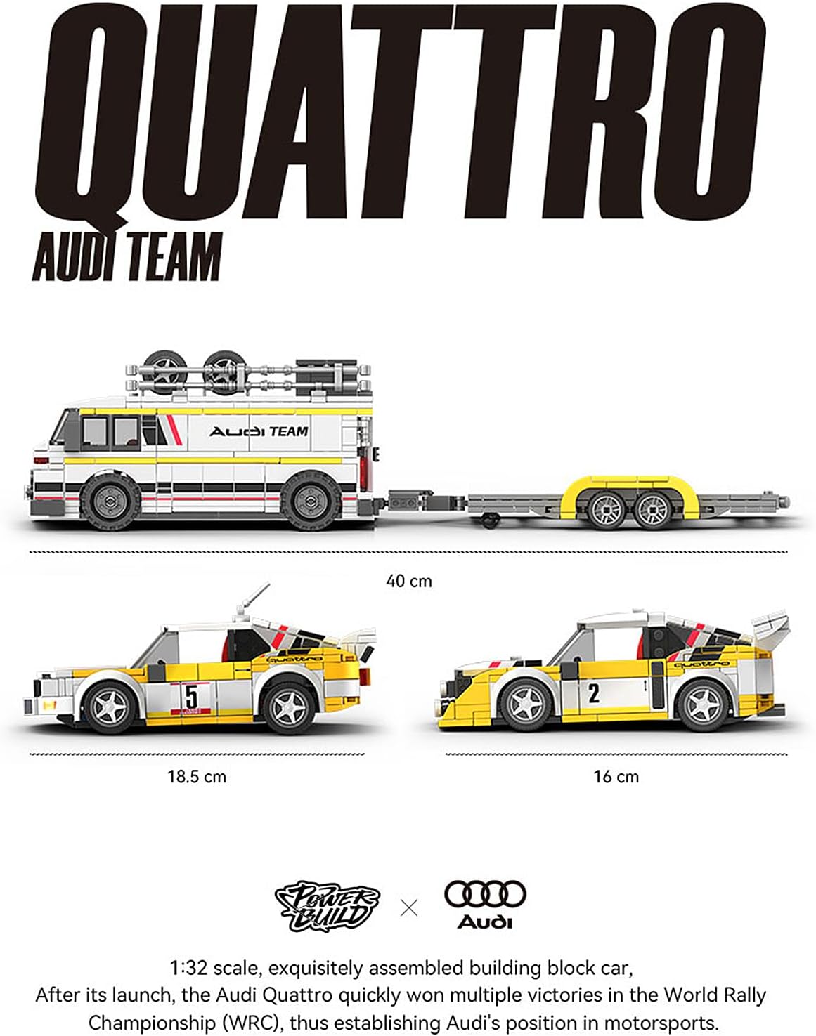 Bole Brick PB 8812 Team Audi S1 Sport Quattro 1984 1:32 MaxiBricks