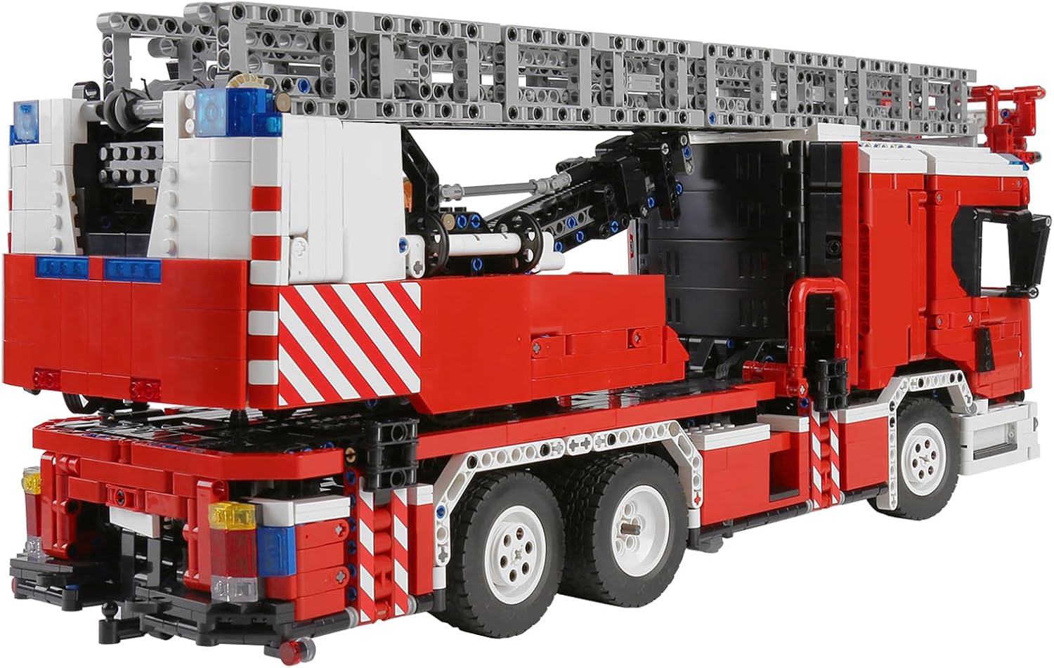 Mould King 17022 RC Technik Feuerwehr Drehleiter Löschfahrzeug Truck MaxiBricks