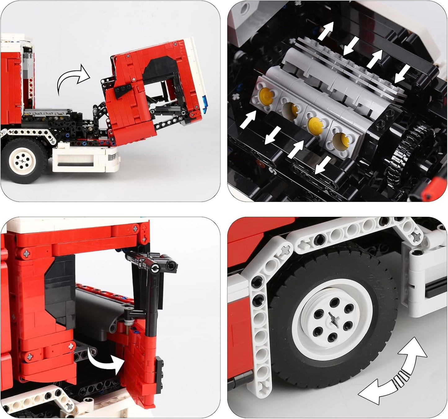 Mould King 17022 RC Technik Feuerwehr Drehleiter Löschfahrzeug Truck MaxiBricks