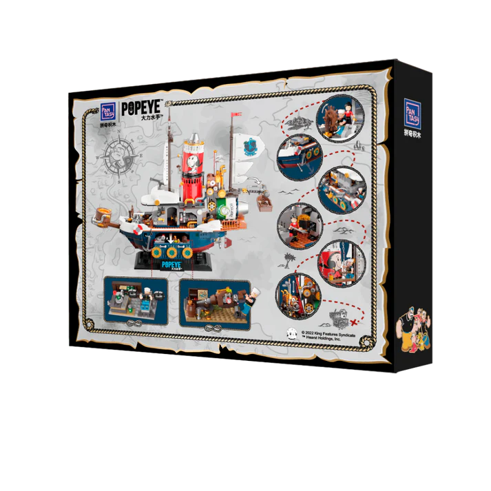 Pantasy 86402 Popeye Dampfschiff 2500 Teile Schiff Sailor Adventure Ship MaxiBricks