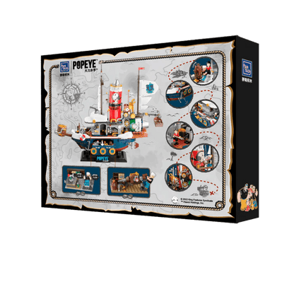 Pantasy 86402 Popeye Dampfschiff 2500 Teile Schiff Sailor Adventure Ship - MaxiBricks GmbH86402