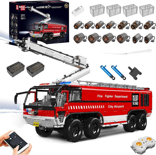 Mould King 19004 RC Technik Flughafen Feuerwehr Airport Rescue Truck MaxiBricks