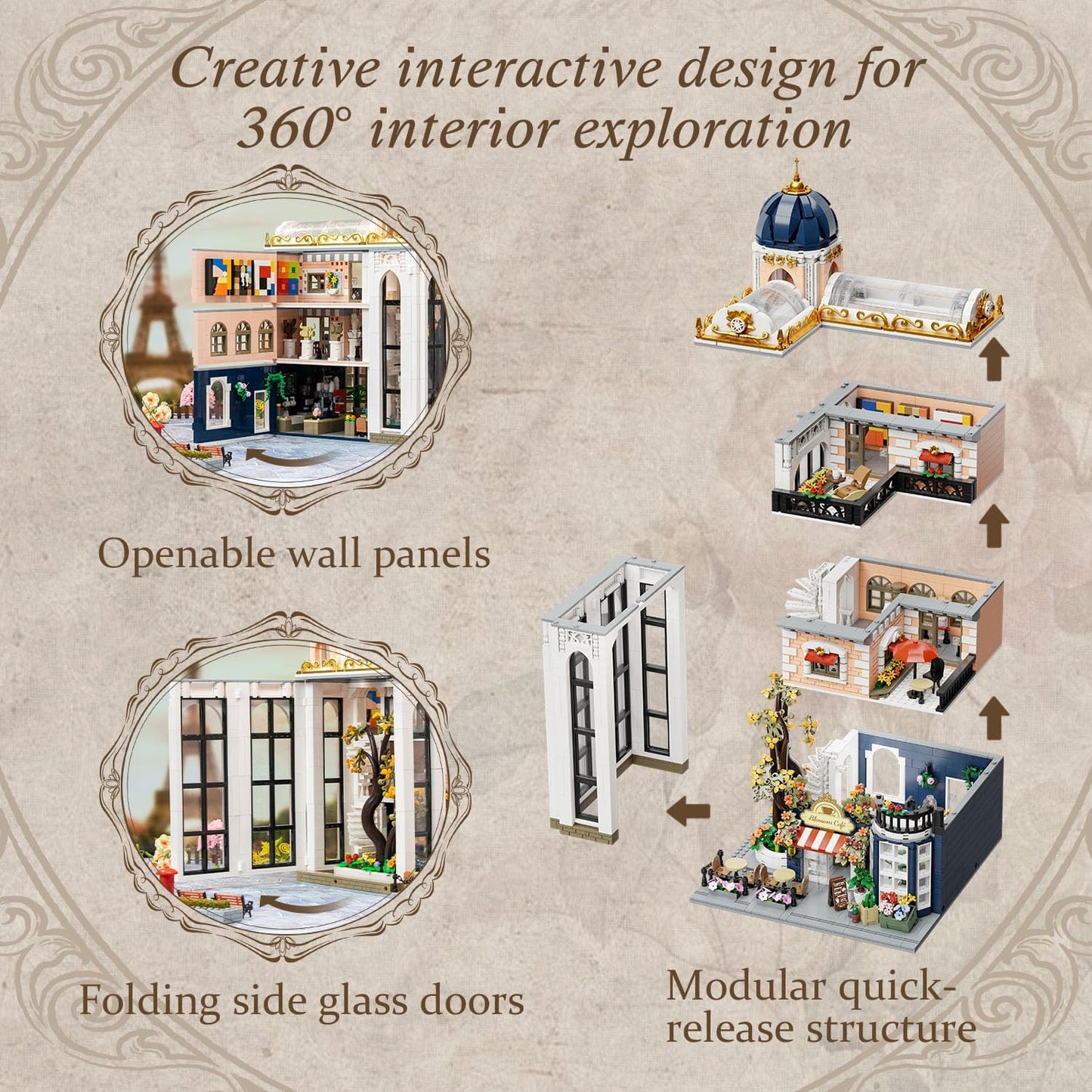 Pantasy 85032 Modular Building Blossom Café - Pariser Café 2850 Teile