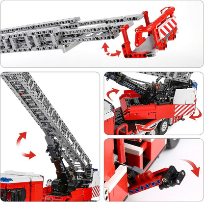 Mould King 17022 RC Technik Feuerwehr Drehleiter Löschfahrzeug Truck - MaxiBricks GmbHMK-17022