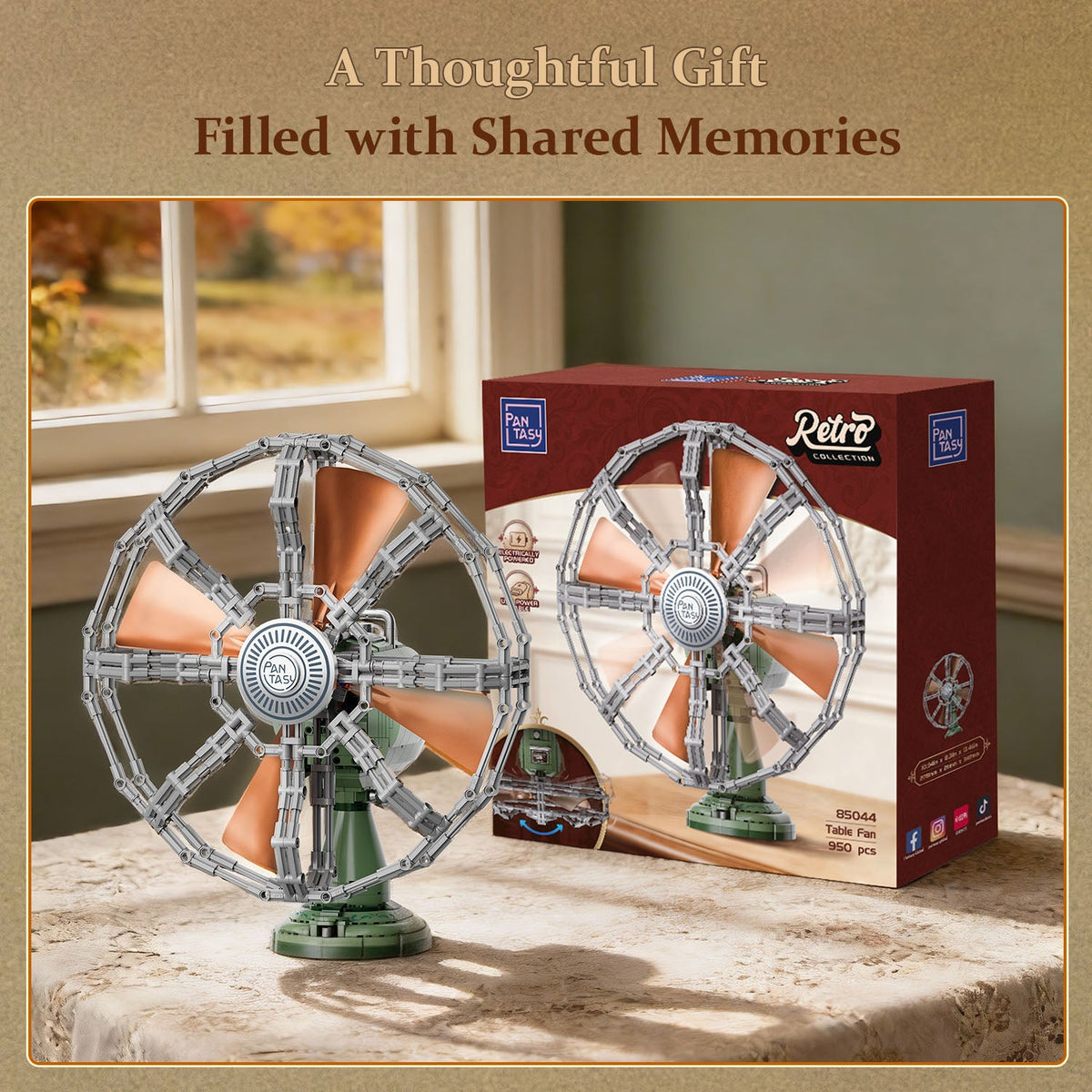 Pantasy 85044 Retro Tischventilator motorisiert