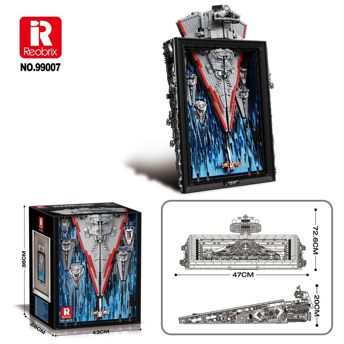 Reobrix 99007 Raumschiff 3D-Bilderrahmen Wandbild Sci-Fi - MaxiBricks GmbH99007
