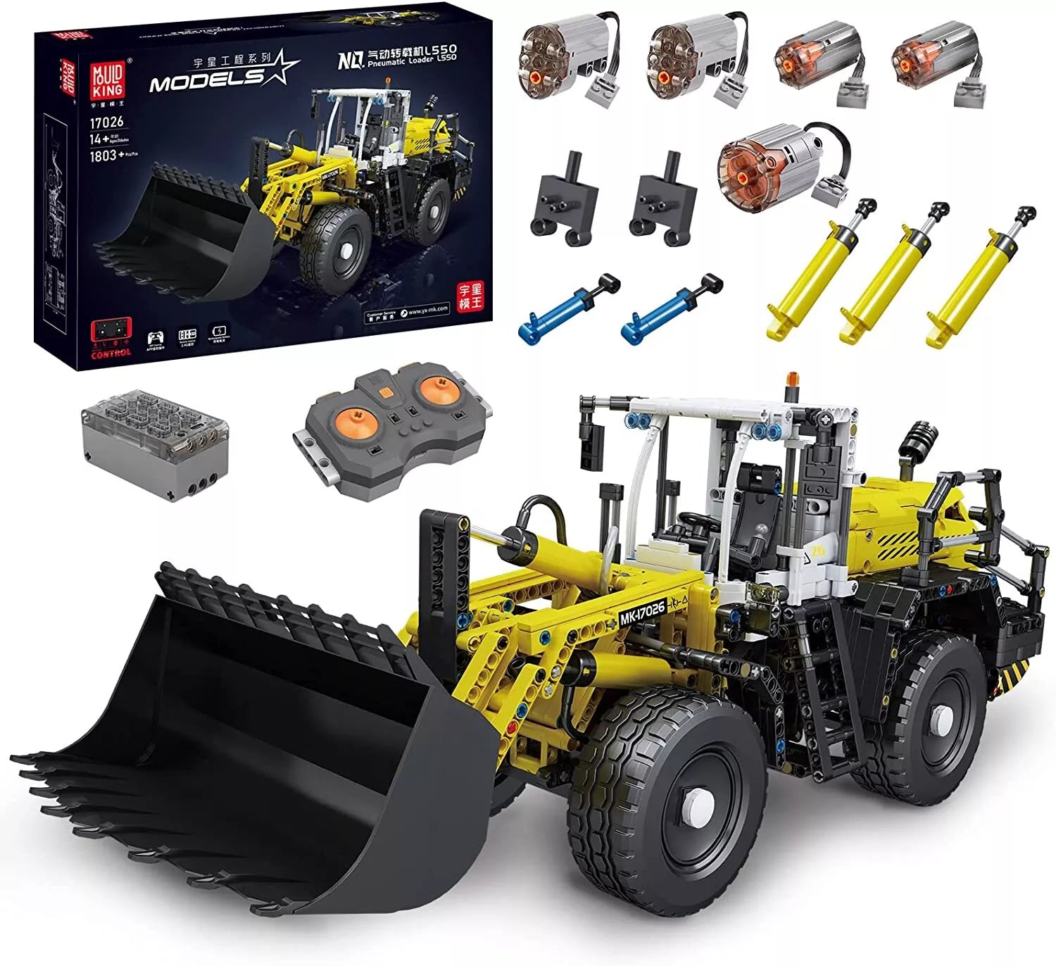 Mould King 17026 RC Technik pneumatischer Radlader MaxiBricks
