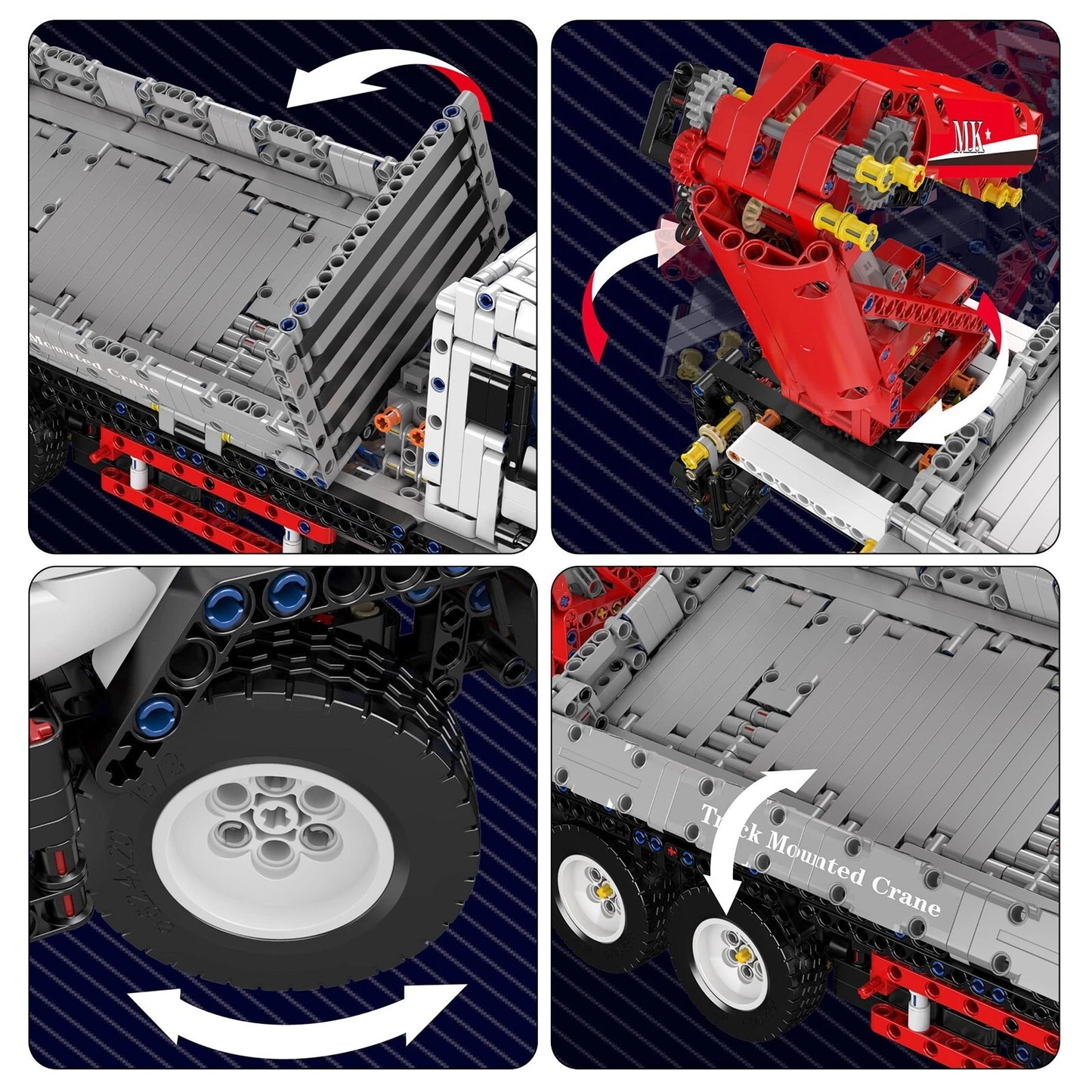 Mould King 17063 RC Technik LKW mit Pritschenkran MaxiBricks