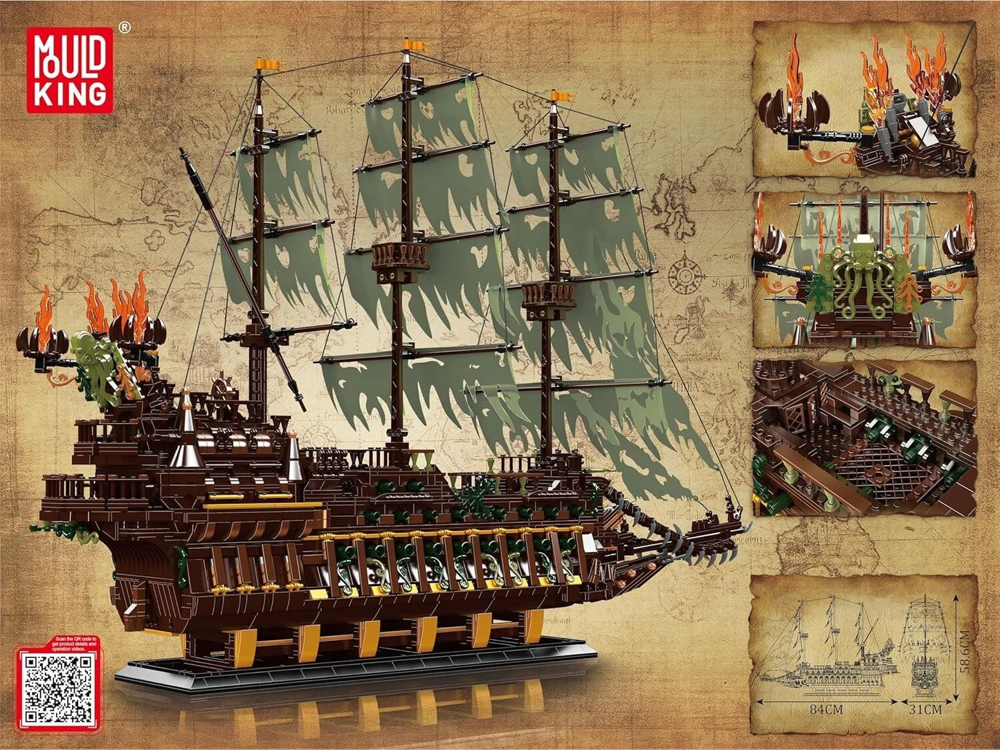 Mould King 13197 Flying Dutchman Piratenschiff MaxiBricks