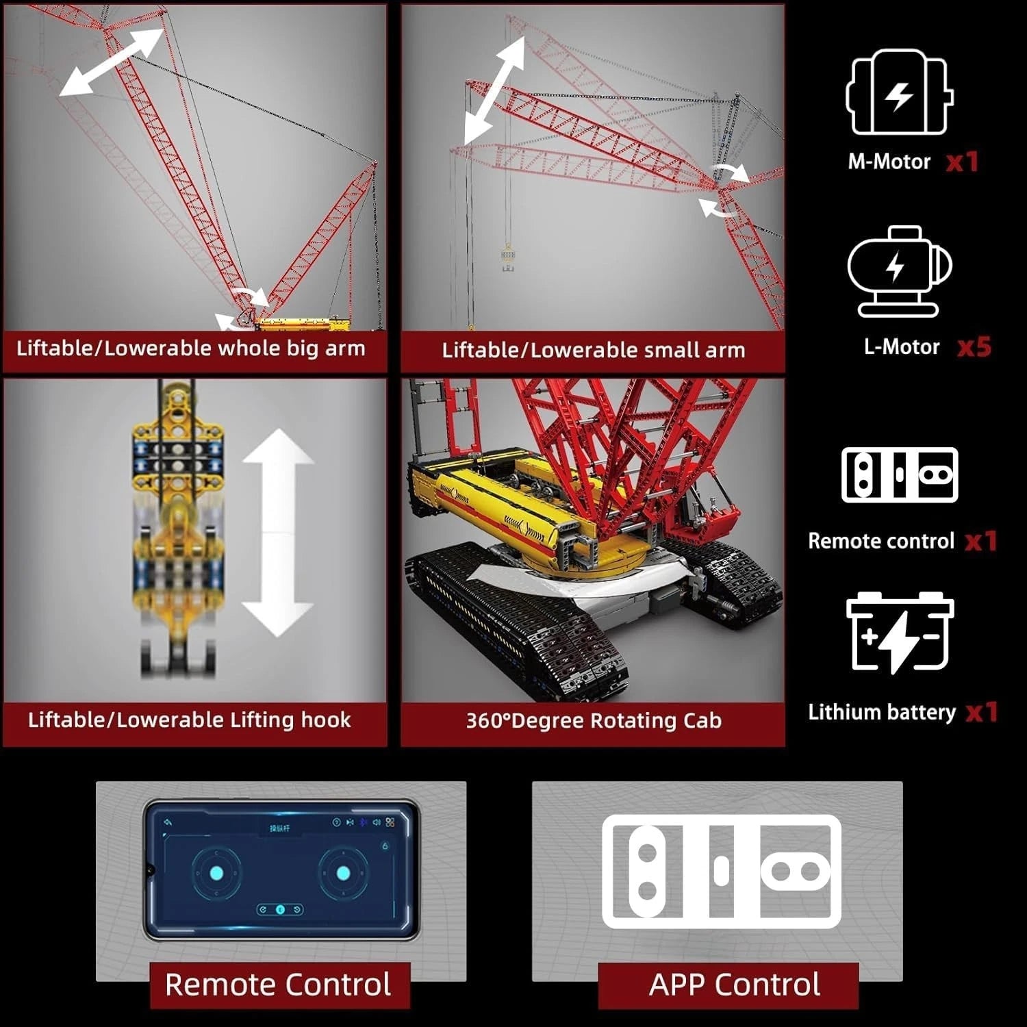 Mould King 17015 RC Technik Raupenkran ferngesteuert Mein Shop