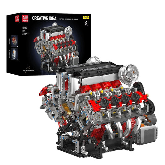 Mould King 10130 Technik Motor F488 V8 Engine MaxiBricks