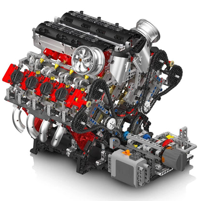 Mould King 10130 Technik Motor F488 V8 Engine MaxiBricks