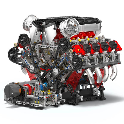 Mould King 10130 Technik Motor F488 V8 Engine MaxiBricks