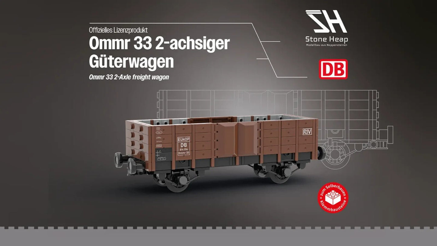 Stone Heap SH - 3012 Ommr 33 2 - achsiger Güterwagen DB - 508 Klemmbausteine NEU OVP - MaxiBricks GmbHSH-3012